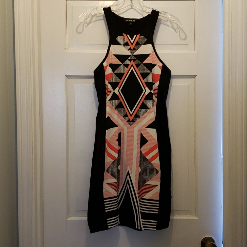 Black pattern Express dress
